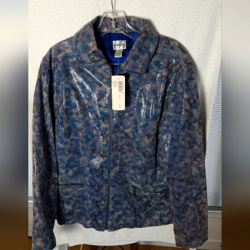 Chico Blue Boa leather Jacket